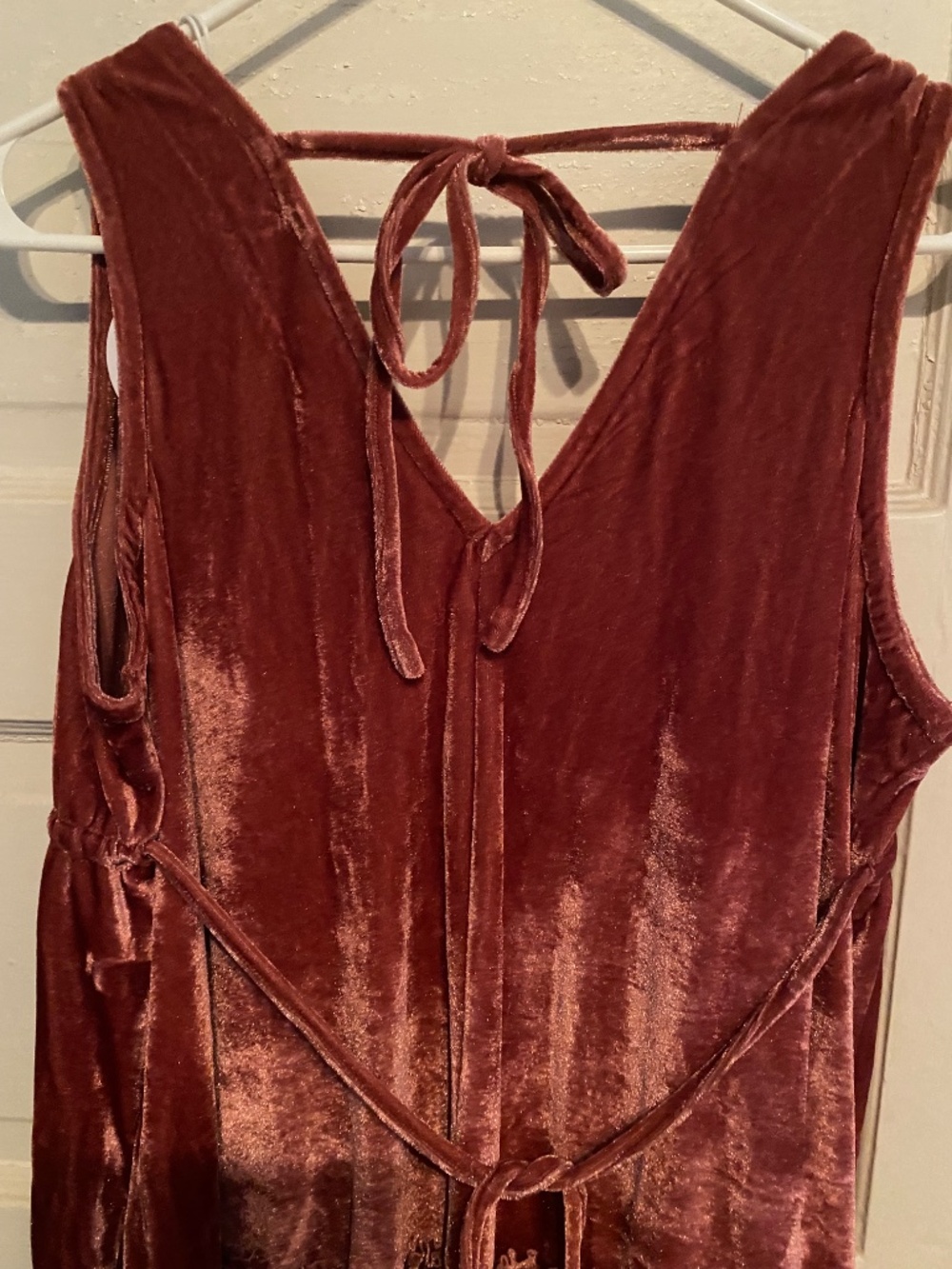 Petal & Pup Eddie Tiered Velvet Mini Dress in Ginger NWT - Picture 6 of 10